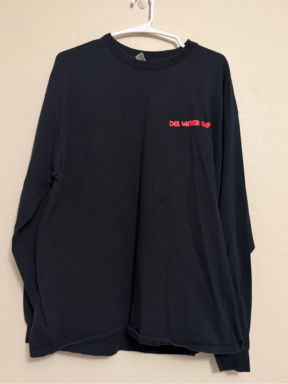 XL White Cotton Tee with Black Neck Trim